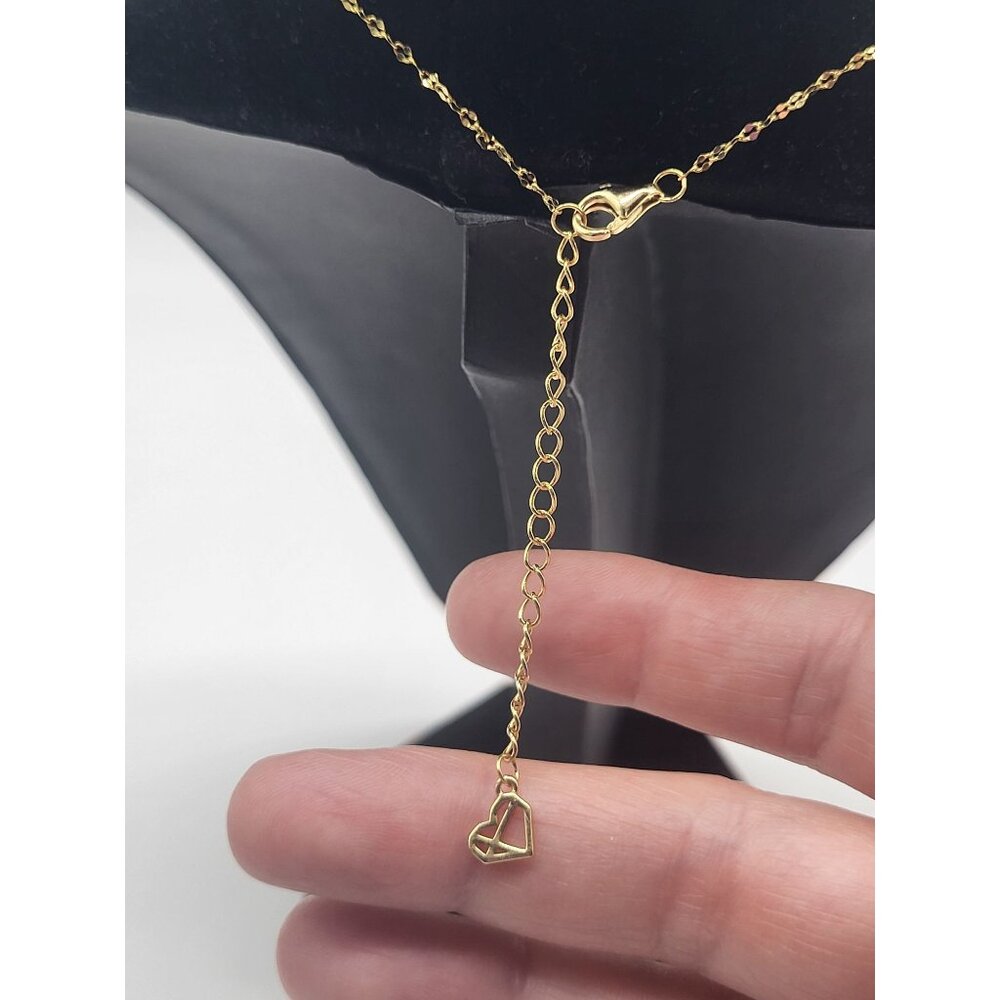 Caitlyn Minimalist Josephine Mirror Chain Necklace 925 Sterling Silver18K Finish - Picture 2 of 7